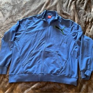 Puma Jacket Mens XXL 2XL Blue Full Zip Track